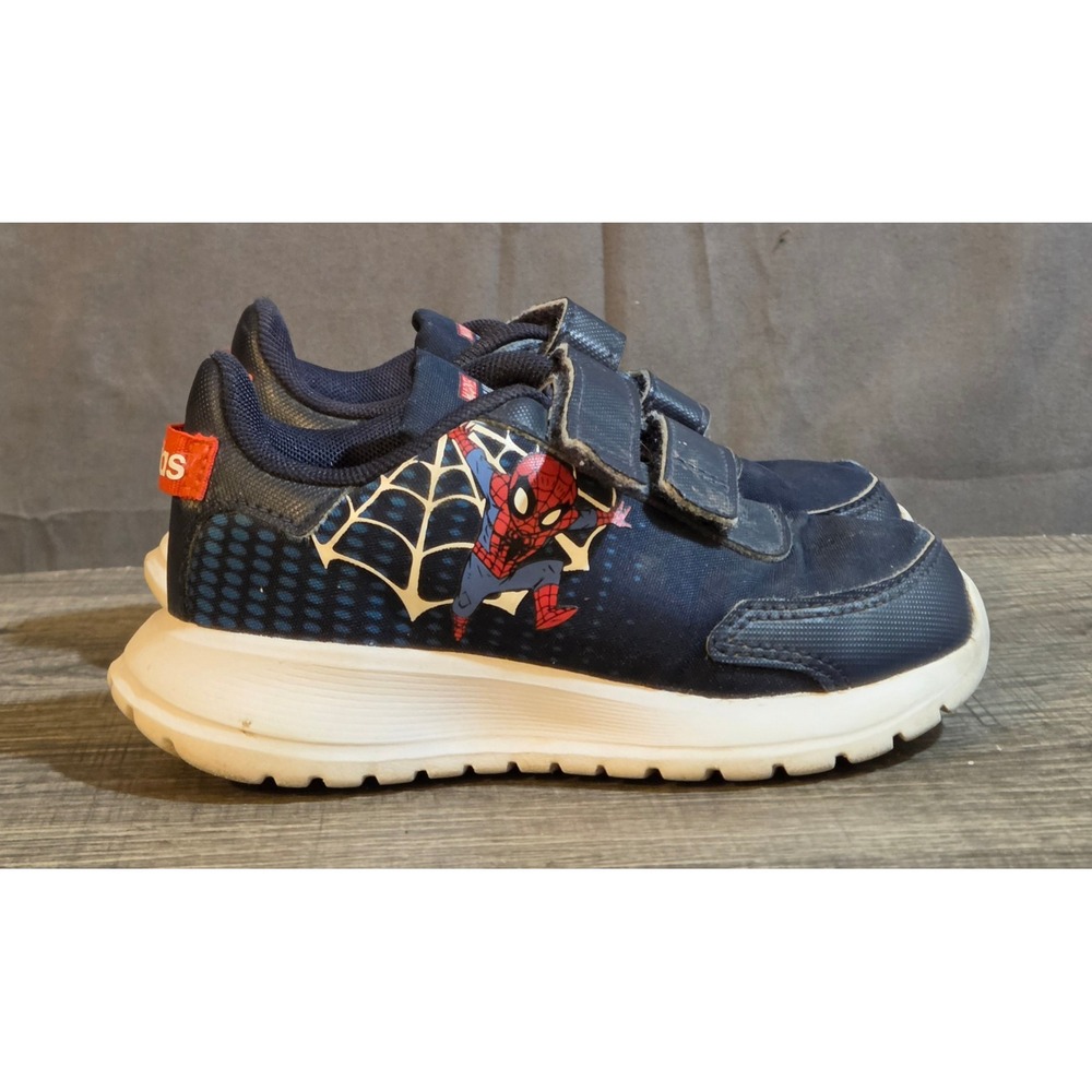 Adidas X Marvel Spider-Man Tensaur Run Sneakers Youth Size 8K Navy